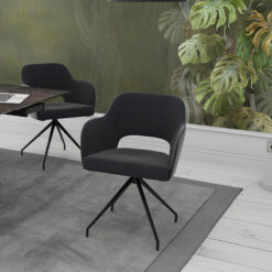 Akante Chicago dining chair in charcoal fabric