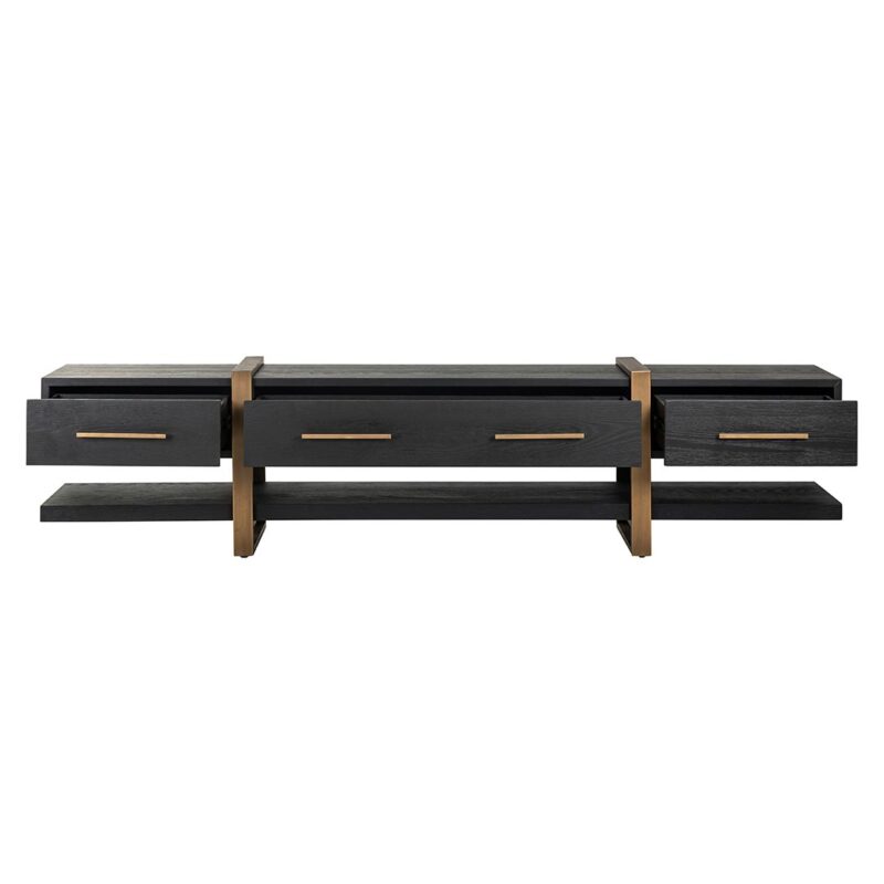 black and gold tv unit