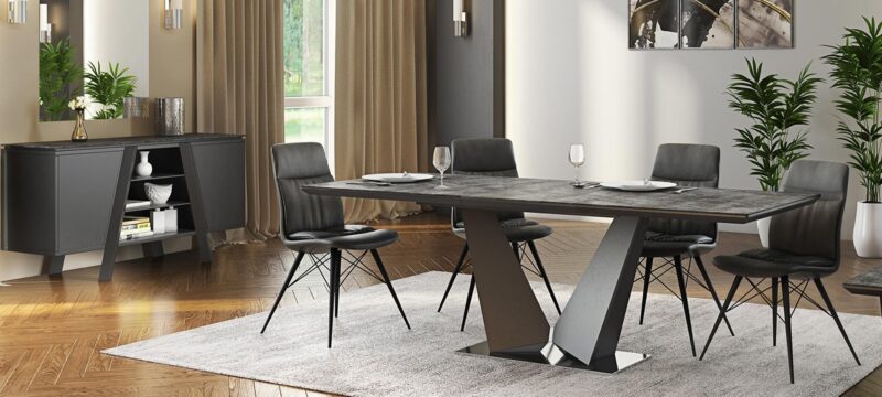 Westin grey ceramic extending table 