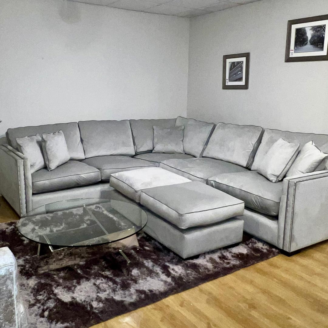 Handmade bespoke velvet corner sofa