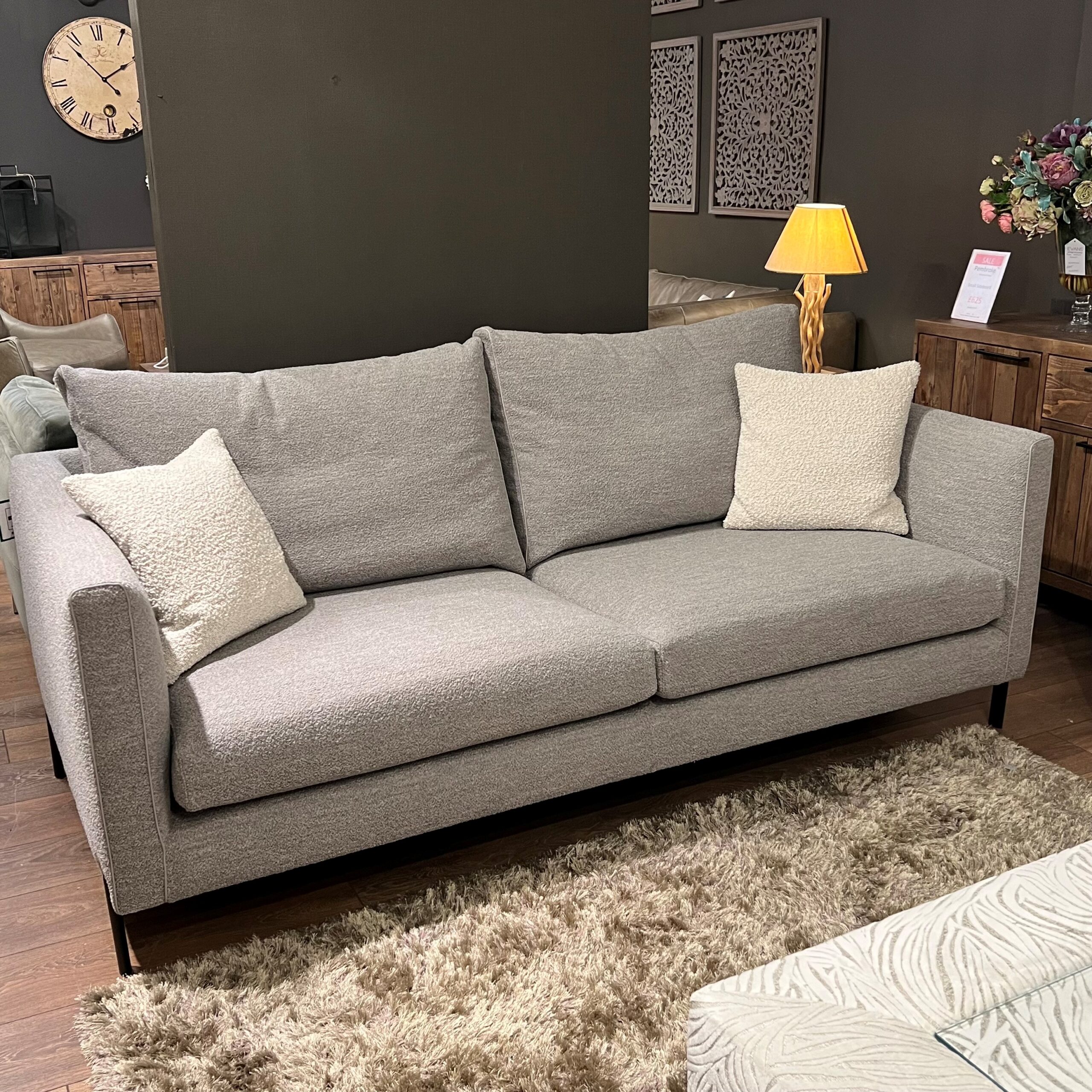 Michael Tyler Dali 3 seater sofa in grey fabrics