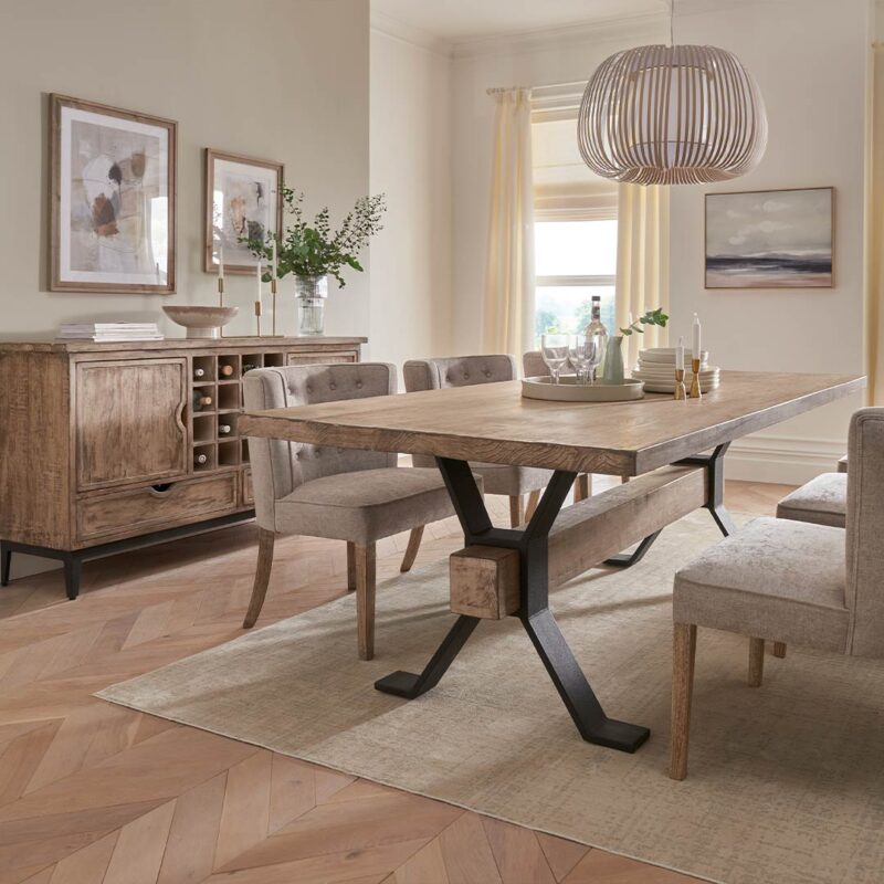 Manor house rustic wood dining furniture
