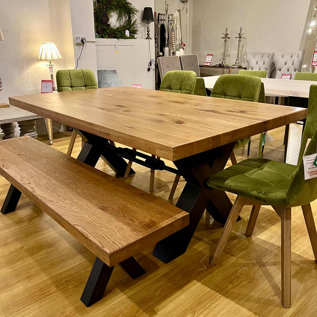 Bodahl Kansas solid oak table and bench