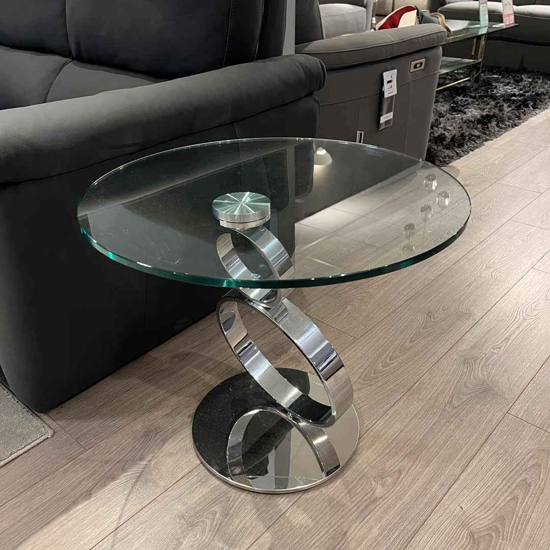 Saturn glass side table