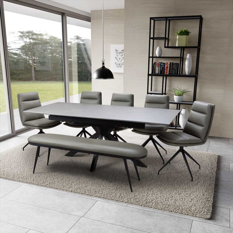 Libra sintered stone grey extending table
