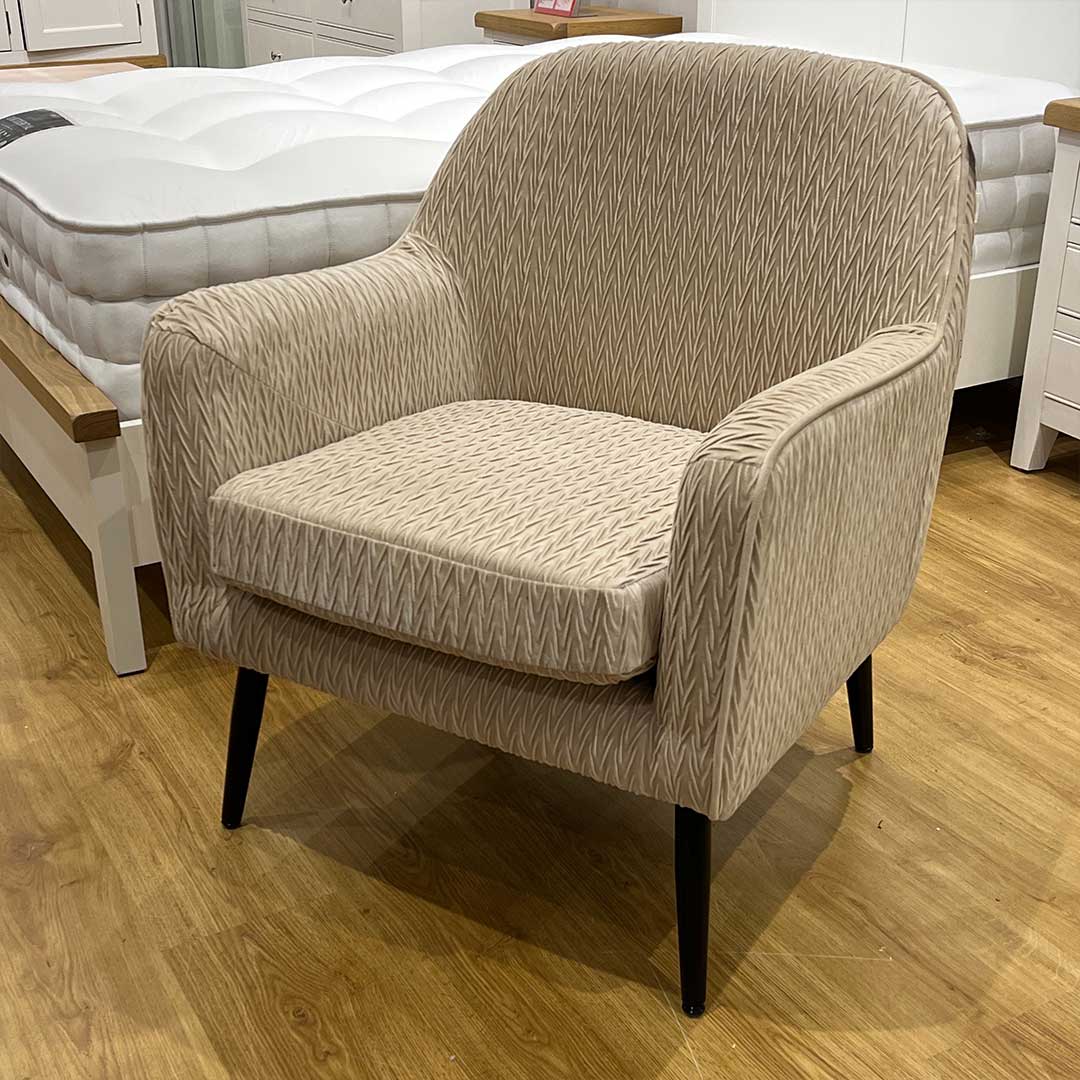 Occasional chair in beige fabric