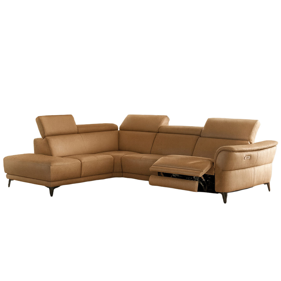 Catania corner sofa with power recliner