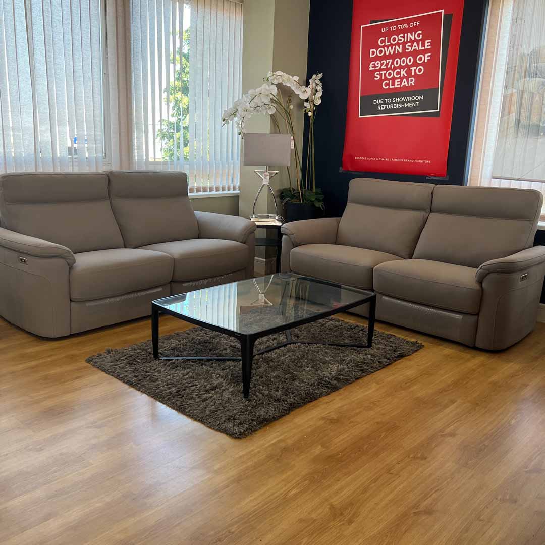 Ancona Italian leather power recliner sofas