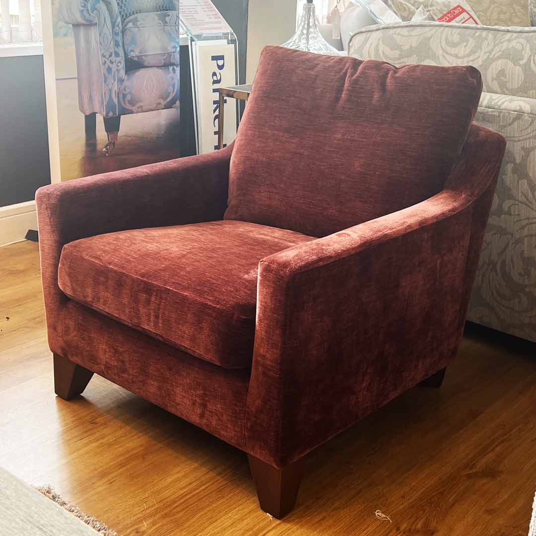 Manhattan tub chair in rust fabric