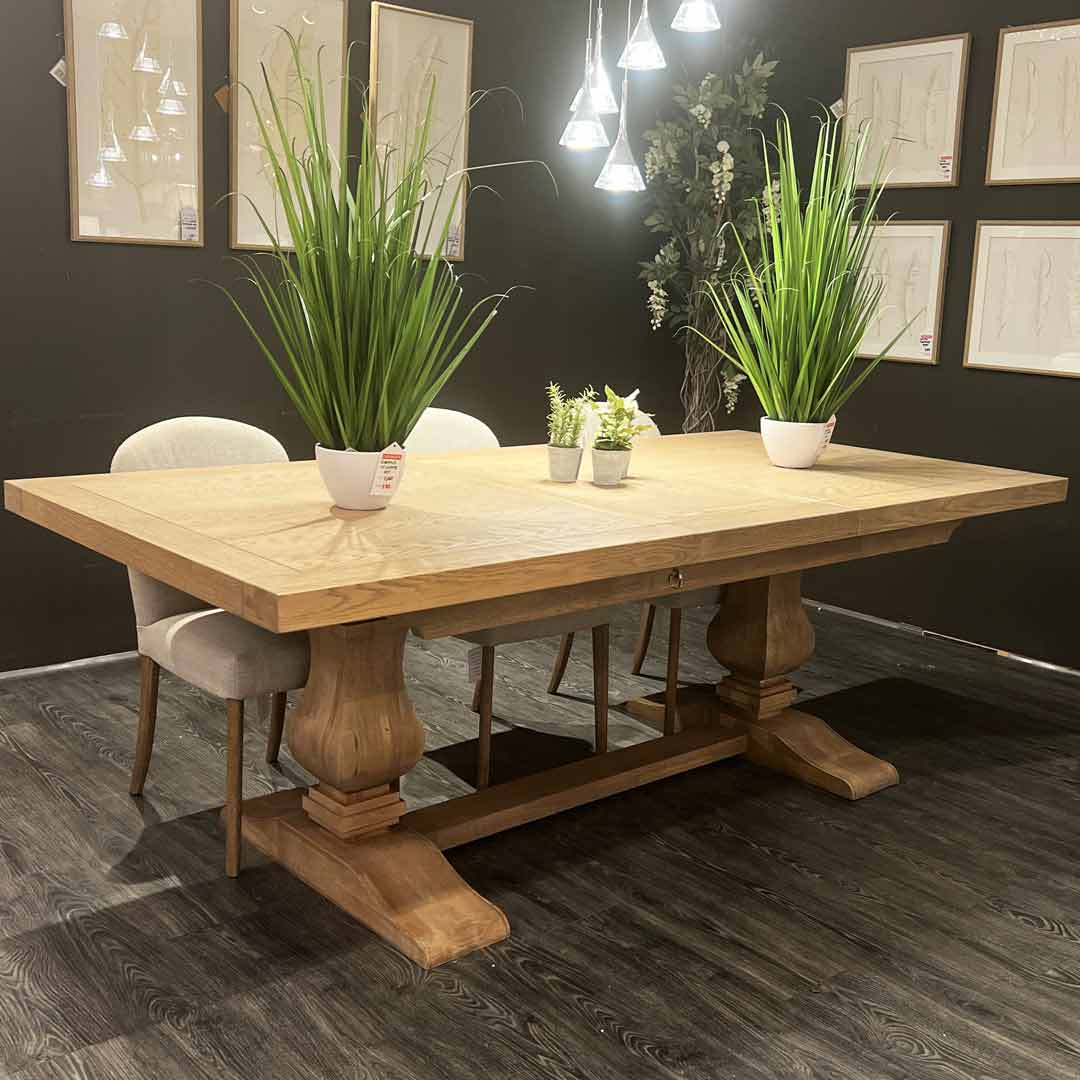 Monastery 1.8m extending to 2.8m oak dining table