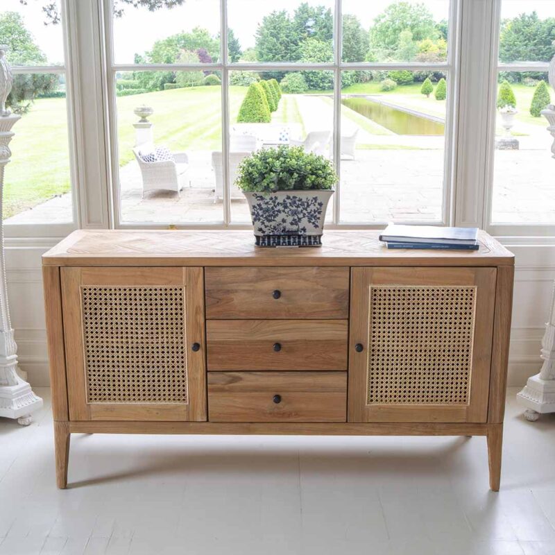 Archway large sideboard in rustic solid teak