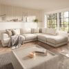 Nyla large corner sofa with footstool LHF