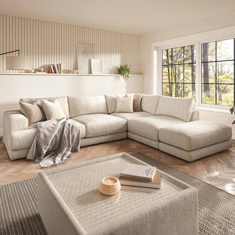 Nyla large corner sofa with footstool LHF