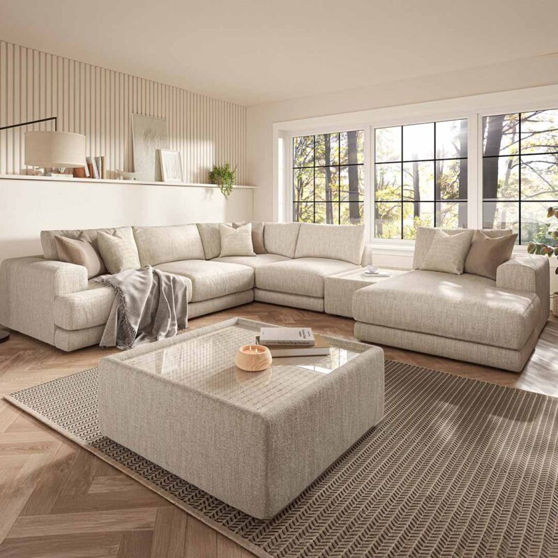 Nyla Chaise End Corner Sofa with Table RHF