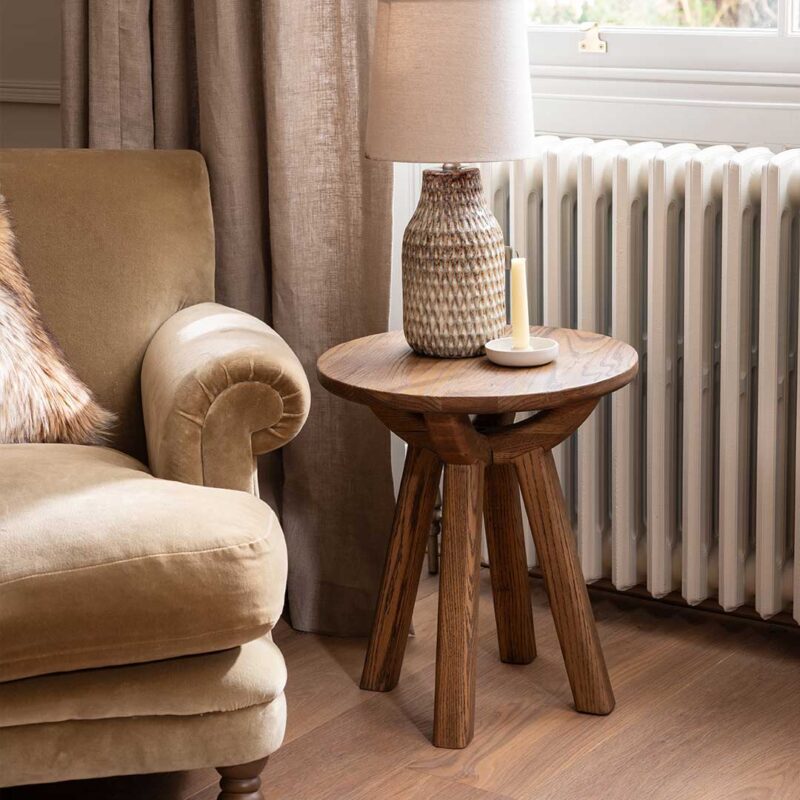 Austin round lamp table