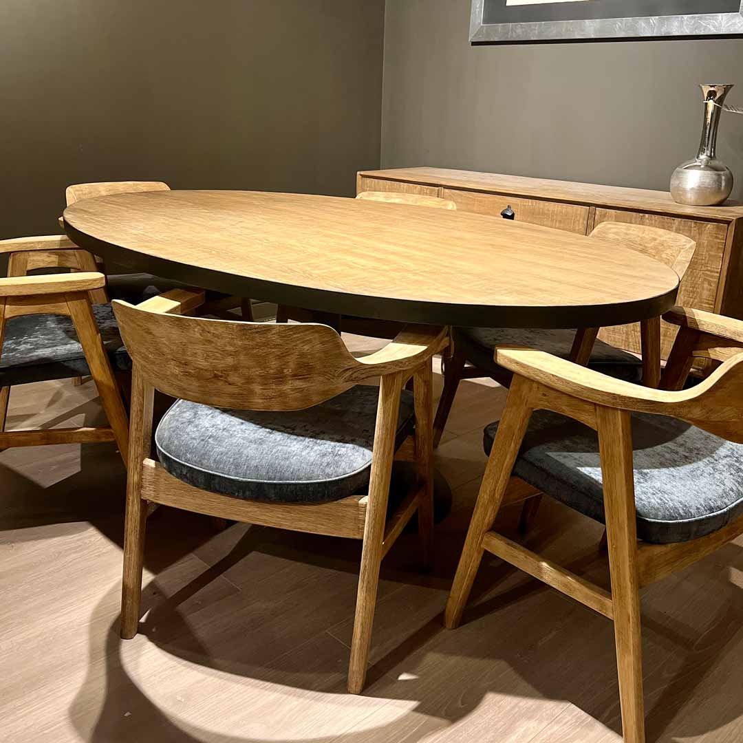 Genesis oval dining table and six chairs